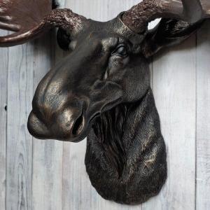 Faux Taxidermy Moose Head Wall Mount, Moose Head Wall Decor, Faux Animal Heads