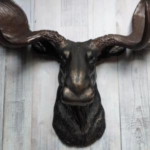 Faux Taxidermy Moose Head Wall Mount, Moose Head Wall Decor, Faux Animal Heads