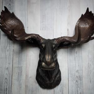 Faux Taxidermy Moose Head Wall Mount, Moose Head Wall Decor, Faux Animal Heads