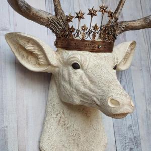 Faux Taxidermy Deer Head Wall Art, Faux Stag Head, Crowned Deer Head