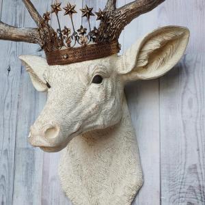 Faux Taxidermy Deer Head Wall Art, Faux Stag Head, Crowned Deer Head