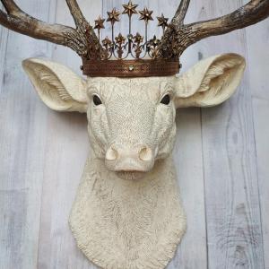 Faux Taxidermy Deer Head Wall Art, Faux Stag Head, Crowned Deer Head