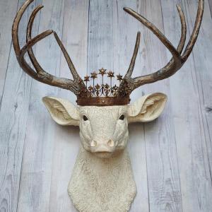 Faux Taxidermy Deer Head Wall Art, Faux Stag Head, Crowned Deer Head