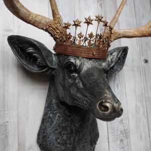 Faux Taxidermy Deer Head Wall Art, Faux Stag Head, Crowned Deer Head