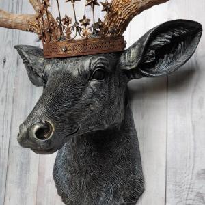 Faux Taxidermy Deer Head Wall Art, Faux Stag Head, Crowned Deer Head