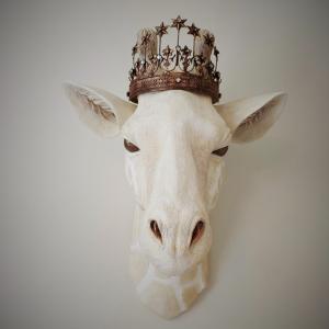 Faux taxidermy giraffe head, Giraffe head wall mount, Giraffe head wall decor