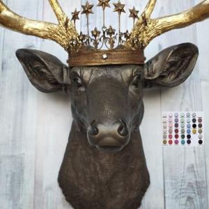 Faux Taxidermy Deer Head Wall Art, Faux Stag Head, Crowned Deer Head