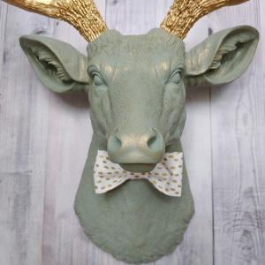 Faux Taxidermy Deer Head, Stag Head Wall Art, Deer Head with Bow Tie