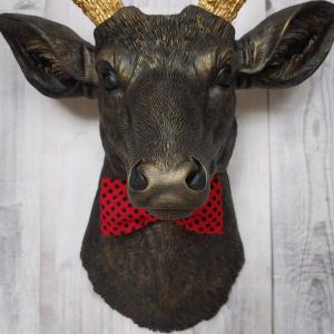Faux Taxidermy Deer Head, Faux Stag Head, Deer Head with Bow Tie