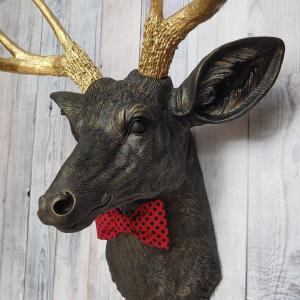 Faux Taxidermy Deer Head, Faux Stag Head, Deer Head with Bow Tie