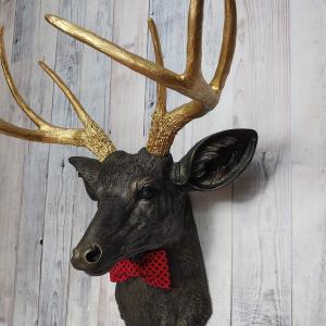 Faux Taxidermy Deer Head, Faux Stag Head, Deer Head with Bow Tie