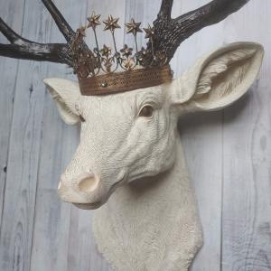 Faux Taxidermy Deer Head, Faux Stag Head, Deer Head with Crown