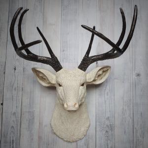 Faux Taxidermy Deer Head Wall Art, Faux Stag Head