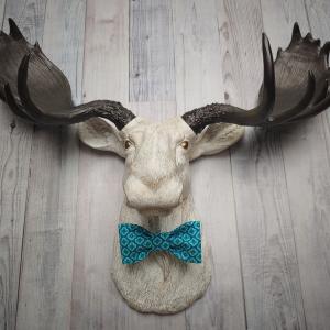 Faux Taxidermy Moose Head, Moose Head Wall Decor, Moose Head with Bow Tie