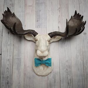 Faux Taxidermy Moose Head, Moose Head Wall Decor, Moose Head with Bow Tie