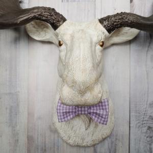 Faux Taxidermy Moose Head Wall Mount, Moose Head Wall Decor, Moose Head with Bow Tie