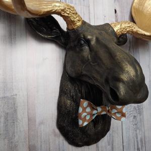 Faux Taxidermy Moose Head Wall Mount with Bow Tie