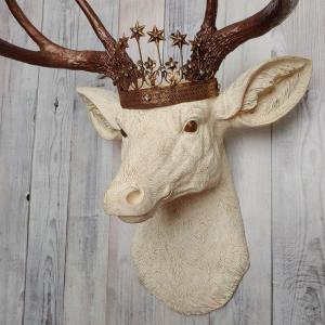 Faux Taxidermy Deer Head, Faux Stag Head, Deer Head with Crown
