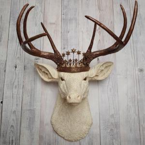 Faux Taxidermy Deer Head, Faux Stag Head, Deer Head with Crown