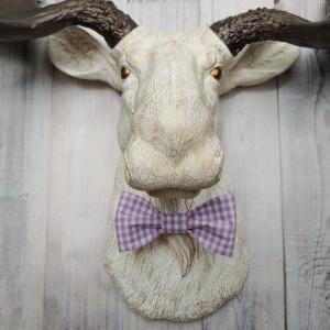 Faux Taxidermy Moose Head Wall Mount, Moose Head Wall Decor, Moose Head with Bow Tie