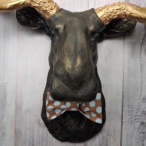 Faux Taxidermy Moose Head Wall Mount with Bow Tie