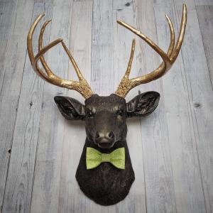 Faux Taxidermy Deer Head, Deer Head Wall Mount, Stag Head Wall Art, Deer Head with bow tie