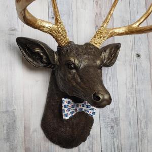 Faux Taxidermy Deer Head, Deer Head Wall Mount, Stag Head Wall Art, Deer Head with bow tie