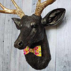Faux Taxidermy Deer Head, Deer Head Wall Mount, Stag Head Wall Art, Deer Head with bow tie