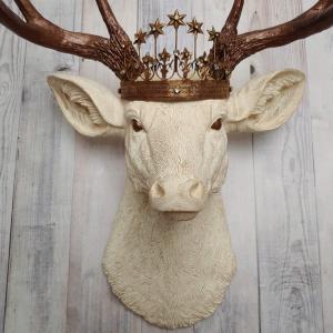 Faux Taxidermy Deer Head, Faux Stag Head, Deer Head with Crown