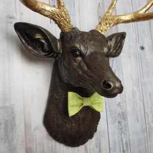 Faux Taxidermy Deer Head, Deer Head Wall Mount, Stag Head Wall Art, Deer Head with bow tie