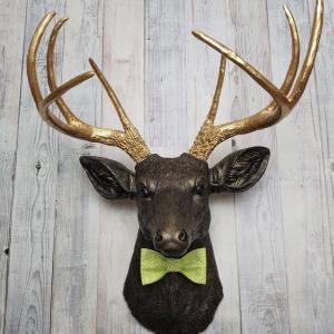 Faux Taxidermy Deer Head, Deer Head Wall Mount, Stag Head Wall Art, Deer Head with bow tie
