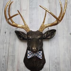 Faux Taxidermy Deer Head, Deer Head Wall Mount, Stag Head Wall Art, Deer Head with bow tie