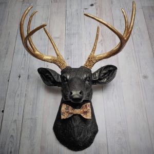 Faux Taxidermy Deer Head, Faux Stag Head, Bow Tie Deer Head