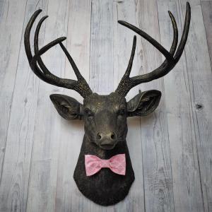 Faux Taxidermy Deer Head, Faux Stag Head, Deer Head with Bow Tie
