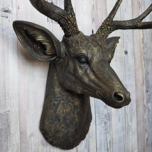 Faux Taxidermy Deer Head Wall Art, Faux Stag Head