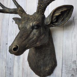 Faux Taxidermy Deer Head Wall Art, Faux Stag Head