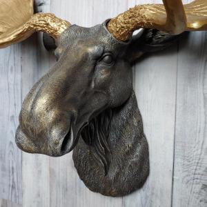Faux Taxidermy Moose Head Wall Mount, Moose Head Wall Decor,  Moose Head Wall Art