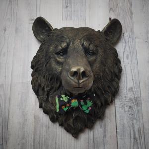 faux taxidermy bear head wall mount