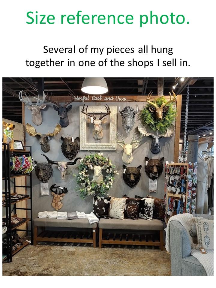 Faux Taxidermy Moose Head Wall Mount, Moose Head with Bow Tie