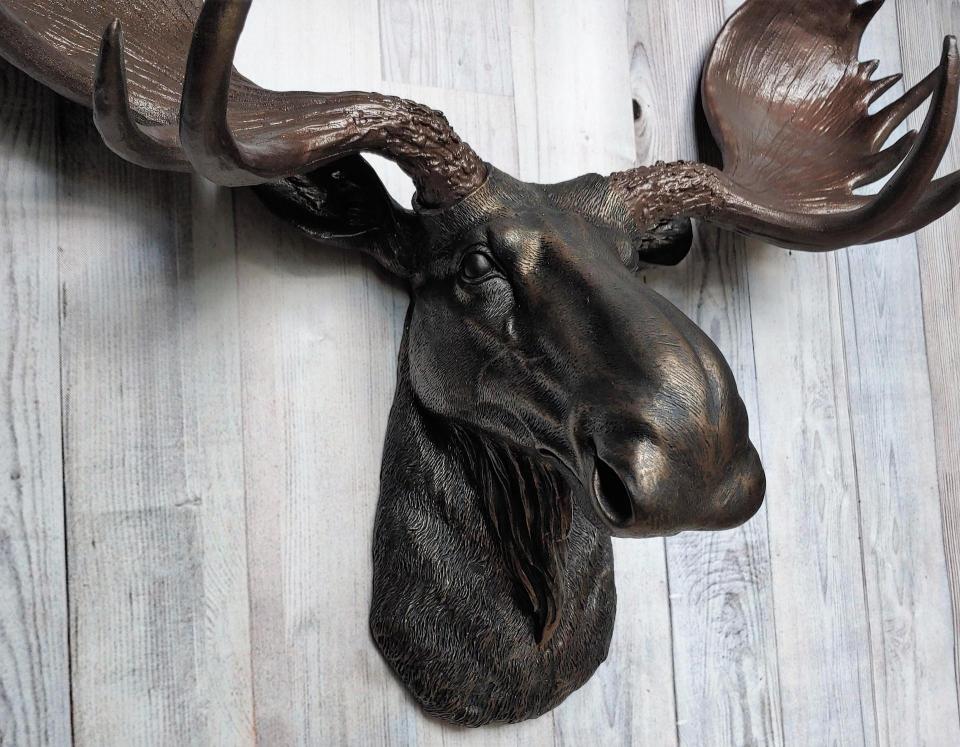 Faux Taxidermy Moose Head Wall Mount, Moose Head Wall Decor, Faux Animal Heads