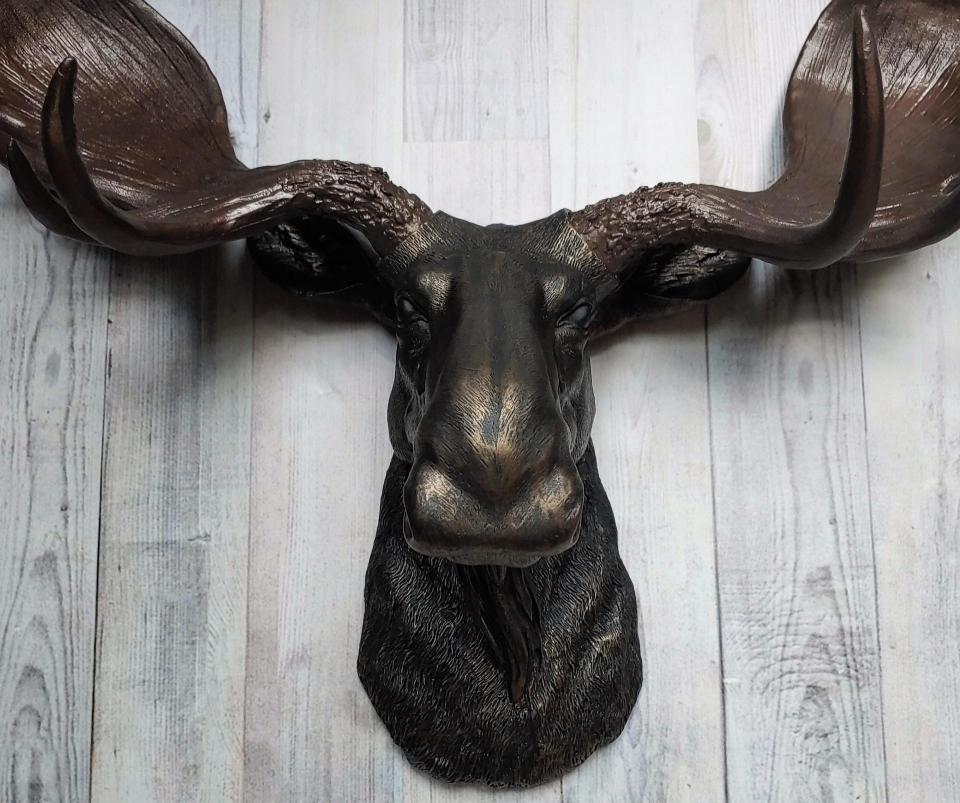 Faux Taxidermy Moose Head Wall Mount, Moose Head Wall Decor, Faux Animal Heads