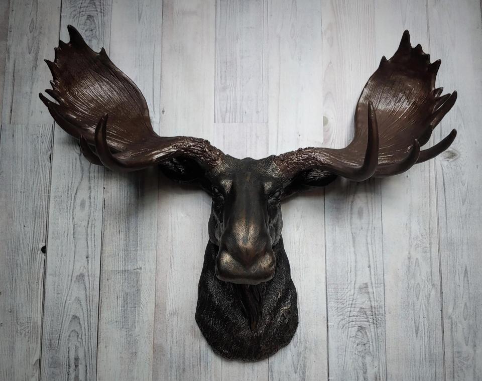 Faux Taxidermy Moose Head Wall Mount, Moose Head Wall Decor, Faux Animal Heads