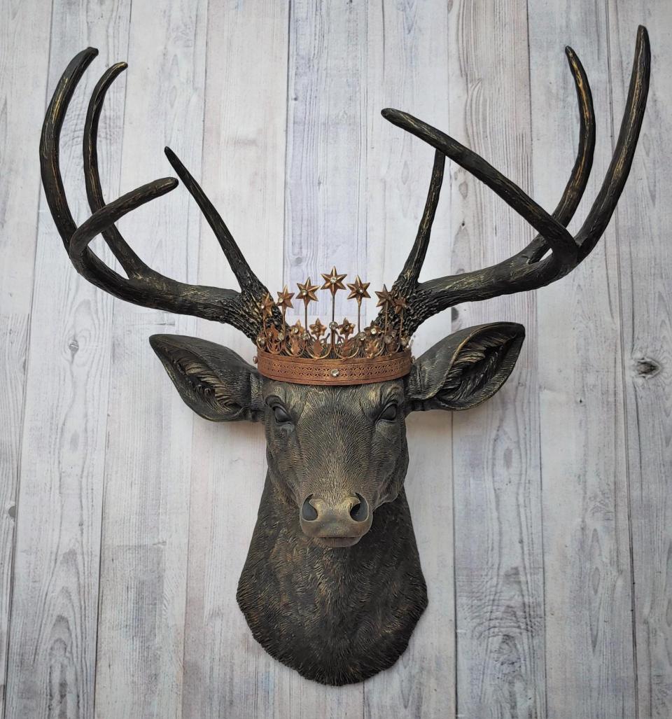 Faux Taxidermy Deer Head Wall Art, Faux Stag Head, Crowned Deer Head