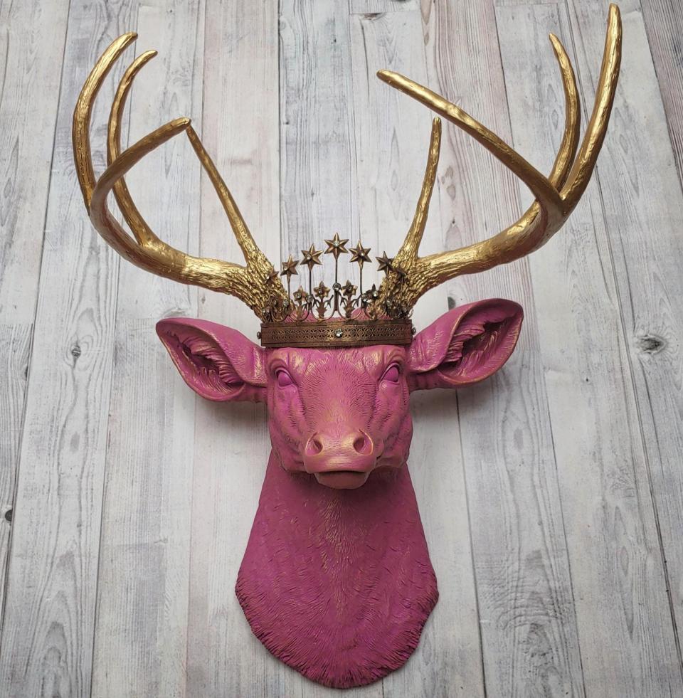 Faux Taxidermy Deer Head Wall Art, Faux Stag Head, Crowned Deer Head