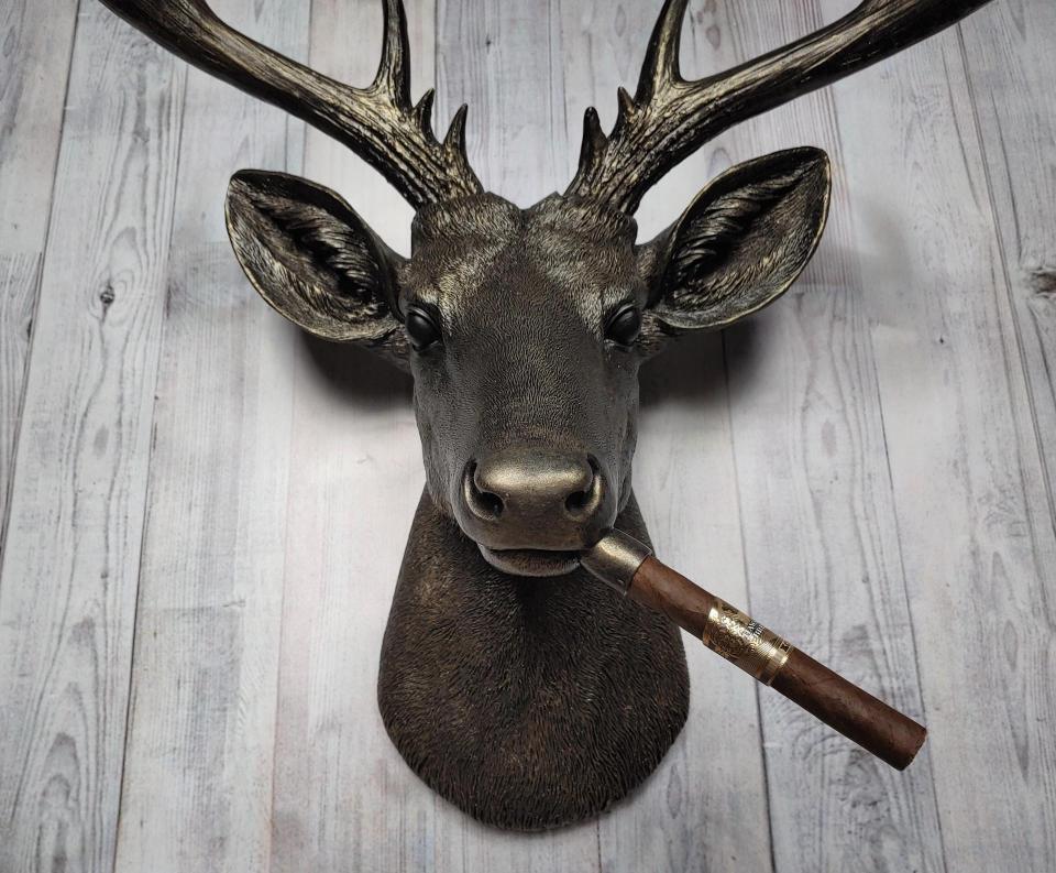 Faux Taxidermy Deer Head Wall Mount, Faux Taxidermy Stag Head with Cigar