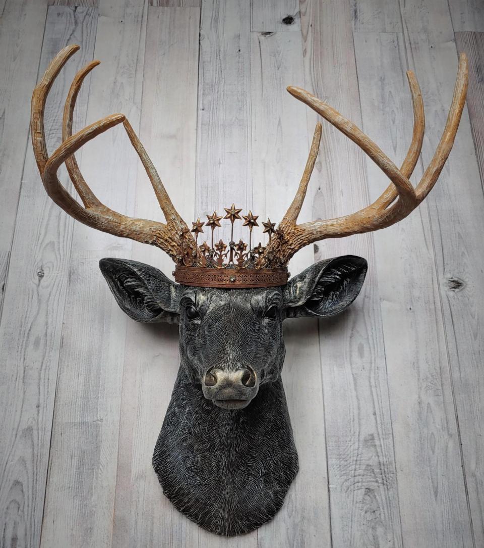 Faux Taxidermy Deer Head Wall Art, Faux Stag Head, Crowned Deer Head