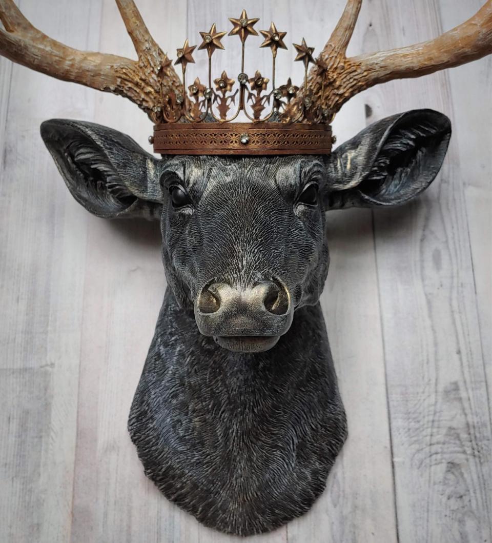 Faux Taxidermy Deer Head Wall Art, Faux Stag Head, Crowned Deer Head