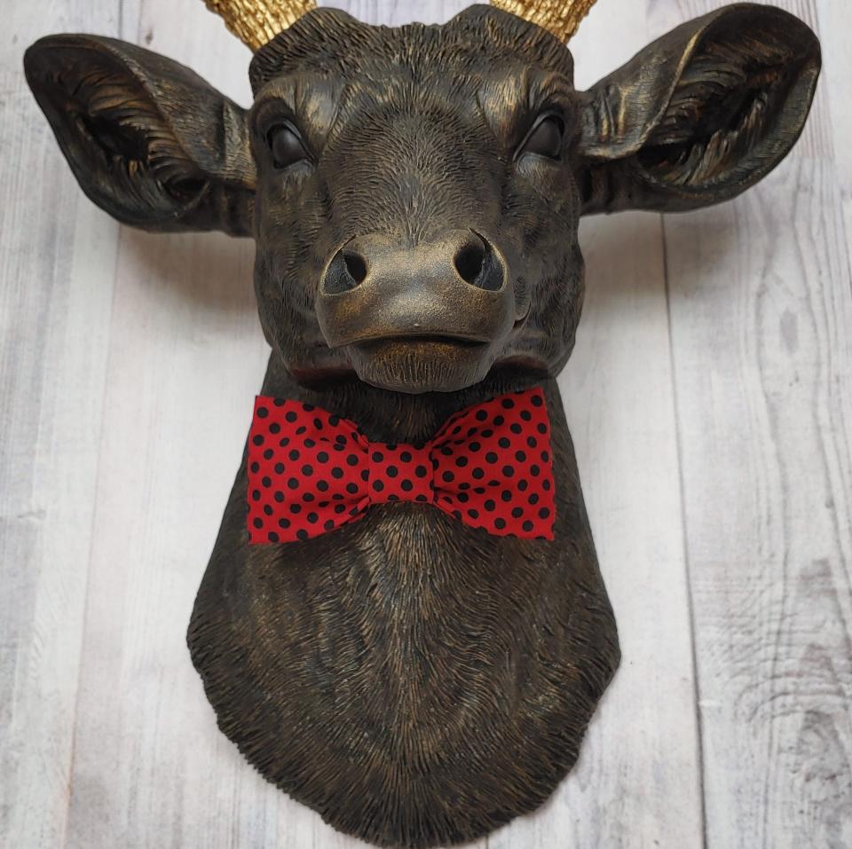 Faux Taxidermy Deer Head, Faux Stag Head, Deer Head with Bow Tie