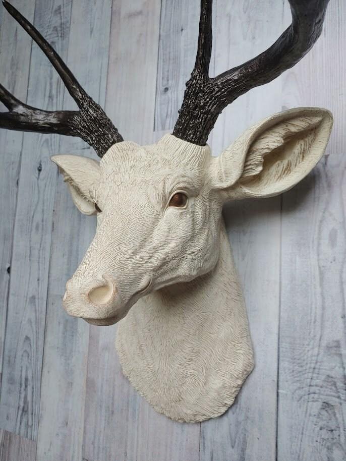 Faux Taxidermy Deer Head Wall Art, Faux Stag Head