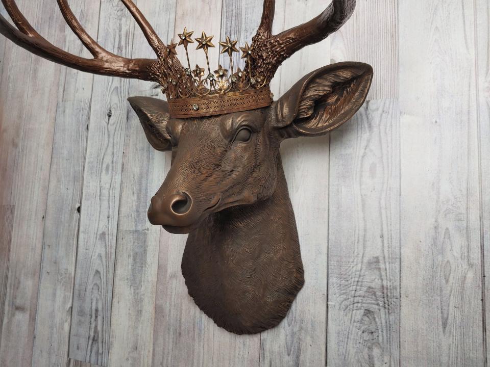 Faux Taxidermy Deer Head Wall Decor, Stag Head Wall Mount, Deer Head Wall Art, Crowned Deer Head